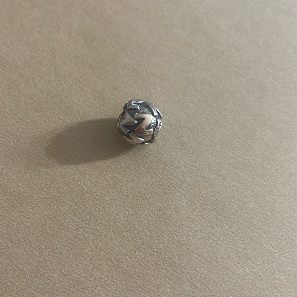 Authentic Pandora charm initial z with 14 kt gold